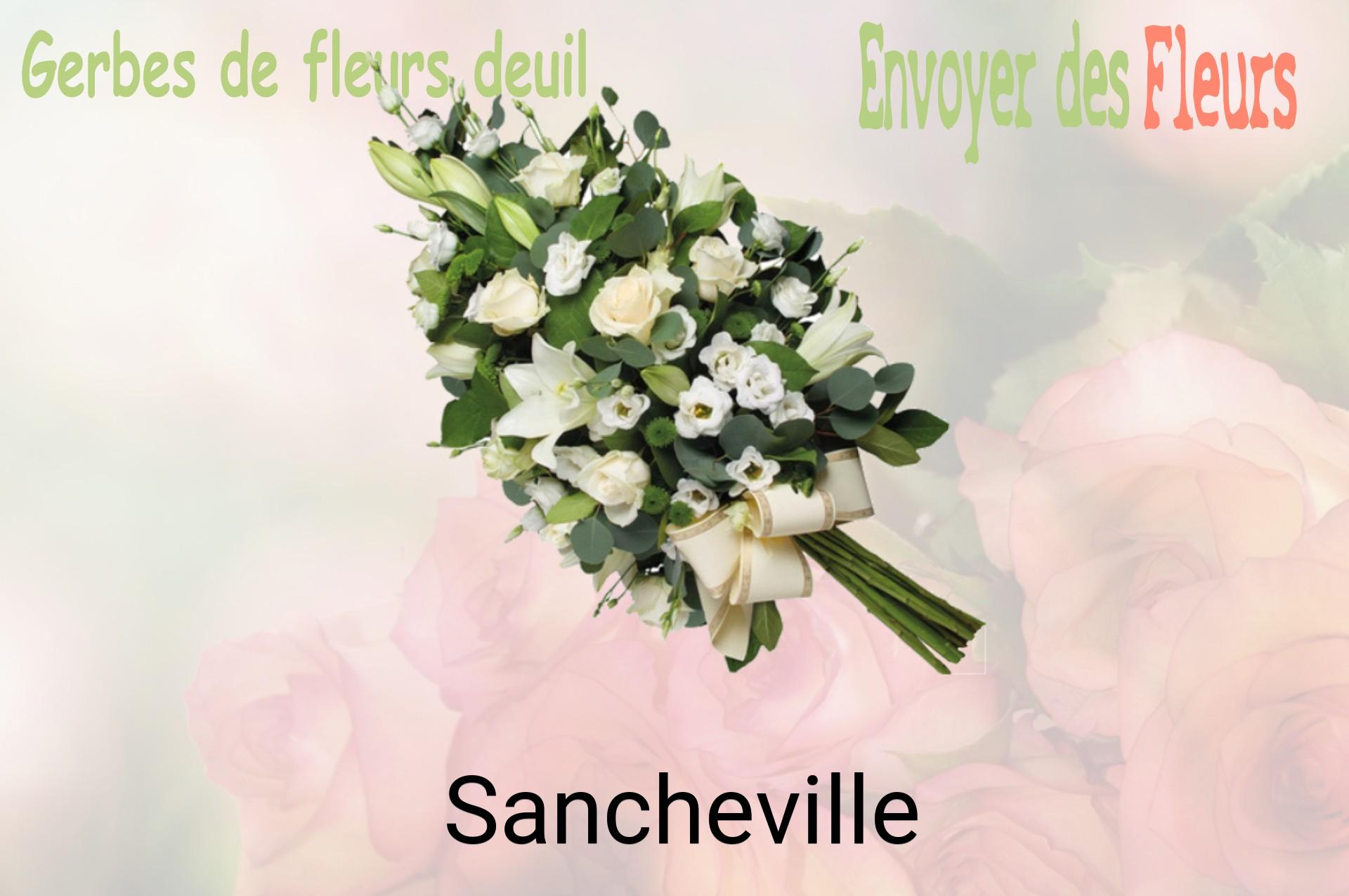 Gerbe de fleurs de deuil livrée à Sancheville